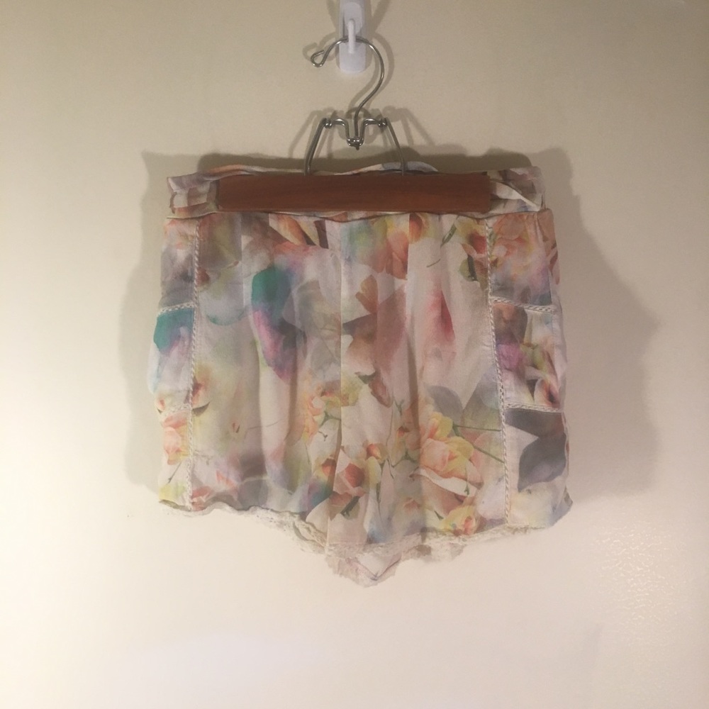 Willow and Clay floral watercolor shorts